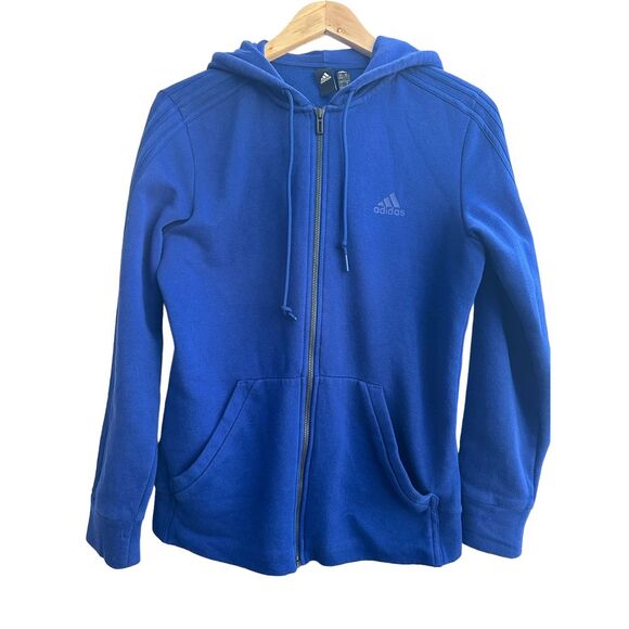 Adidas Royal Blue Full-Zip Hoodie Sweatshirt Casual Sportswear‎ - Picture 1 of 10